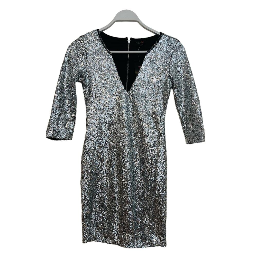 Guess Silver Garnet Mini Sequin Dress Brand New with Tags Size: Small
